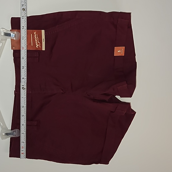 Arizona Jean Company Juniors Burgundy Shortie Shorts Size 5 - Picture 5 of 7